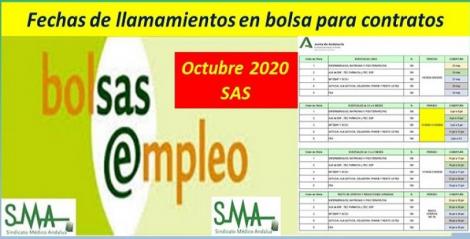 Calendario de ofertas de Bolsa de Empleo del SAS para los próximos meses.