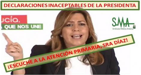 Respuesta a las declaraciones de la Presidenta de Andalucía.