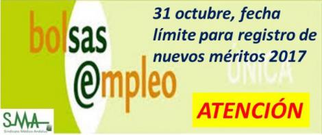 Bolsa: el día 31 de octubre finaliza el plazo para el registro de nuevos méritos del corte 2017.