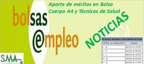 Publicación del listado único de personas aspirantes admitidas en bolsa de Cuerpo A4 y Técnicos Salud (corte 2017).
