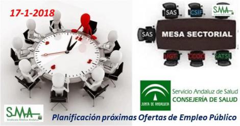 Mesa Sectorial 17-1-2018: Planificación próximas Ofertas de Empleo Público.