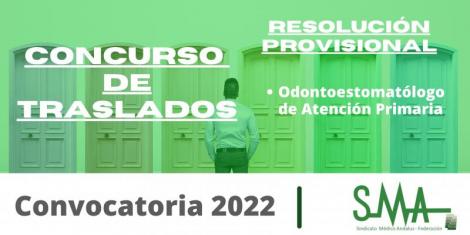 Resolución provisional del concurso de traslado para la provisión de plazas básicas vacantes de Odontoestomatólogo de AP