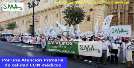 Los médicos andaluces nos manifestamos contra el desmantelamiento de la Atención Primaria.