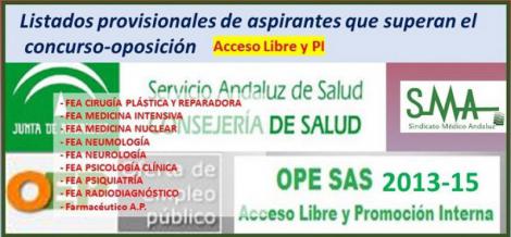 OPE 2013-2015. Listado provisional de aspirantes que han superado el concurso-oposición por acceso libre de Farmacéutico de A.P. y varias especialidades de FEA