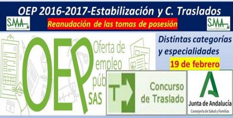 ¡IMPORTANTE! Se reanuda la toma de posesión aplazada de algunas categorías y especialidades.