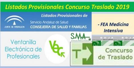 Publicada en el BOJA resolución del Concurso de Traslado 2019 con listados provisionales de FEA  Medicina  Intensiva