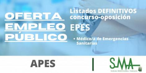 OPE EPES: Listas definitivas de personas aspirantes que han superado el concurso-oposición por el sistema de promoción interna de  Médico/a de Emergencias Sanitarias