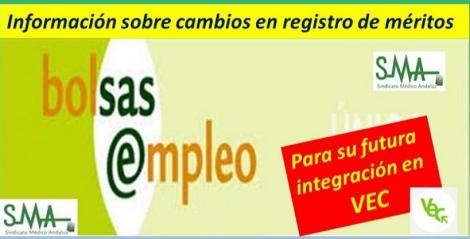 Información sobre cambios en el registro de méritos de Bolsa de empleo temporal.