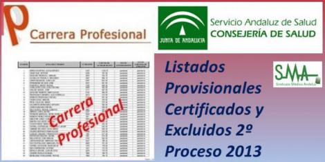 Carrera Profesional: Listados provisionales de profesionales certificados y excluidos del Segundo Proceso de certificación de 2013.