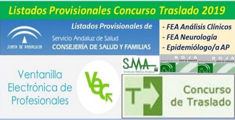 Publicadas en el BOJA resoluciones del Concurso de Traslado 2019 con listados provisionales de FEA Análisis Clínicos, Neurología y de Epidemiólogo/a de Atención Primaria.