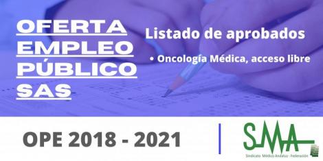 Listas de personas aspirantes que superan la fase de oposición de Facultativo/a Especialista de Área, especialidad Oncología Médica