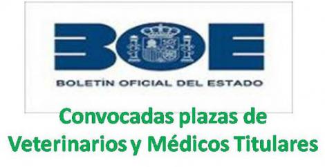 Convocado proceso selectivo de plazas en el Cuerpo de Veterinarios y de Médicos Titulares