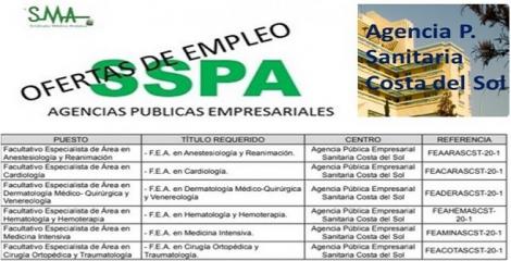 Convocado acceso al proceso de selección para cubrir puestos temporales de FE de Anestesia, Cardiología, Dermatología, Hematología, Medicina Intensiva y Traumatología en APS Costa del Sol.