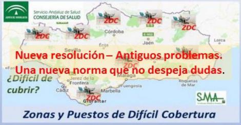 Nuevo mapa de plazas de difícil cobertura de Familia de Andalucía.