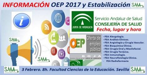 Publicados en BOJA los listados de admitidos, adaptaciones, fecha y lugar de celebración de los exámenes de la OEP 2017 y OEP de Estabilización para 9 especialidades de FEA.