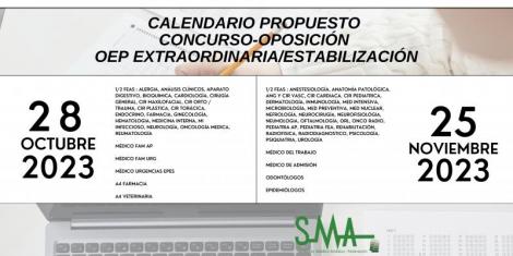 Fechas de exámenes propuestas por la Administración