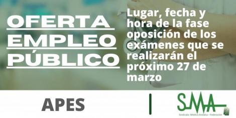 APES: Publicadas en BOJA las resoluciones por las que se anuncian el lugar, fecha y hora de la fase oposición de los exámenes que se realizarán el próximo 27 de marzo