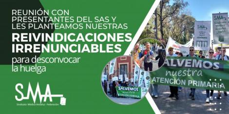 El comité de huelga del SMA se reúne con presentantes del SAS y les plantea sus reivindicaciones irrenunciables para desconvocar la huelga