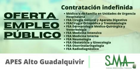 OPE APES Alto Guadalquivir: Propuesta de contratación indefinida a las personas aspirantes que han superado el concurso-oposición de varias categorías