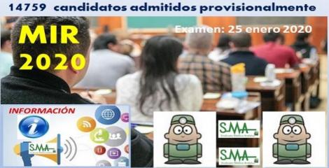 Examen MIR 2020: 14.579 candidatos en la primera lista de admitidos al examen.