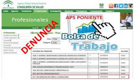 La Agencia Pública Sanitaria Poniente y sus Bolsas de Empleo