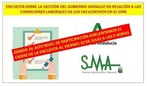 EL SINDICATO MÉDICO ANDALUZ LANZA UNA ENCUESTA PARA CONOCER LA OPINIÓN DE LOS FACULTATIVOS. Mañana viernes a las 9 horas se cierra la participación.