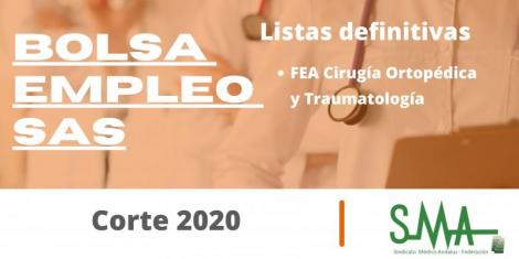 Bolsa 2020: Listas definitivas de candidatos a la Bolsa de Empleo Temporal de FEA Cirugía Ortopédica y Traumatología 