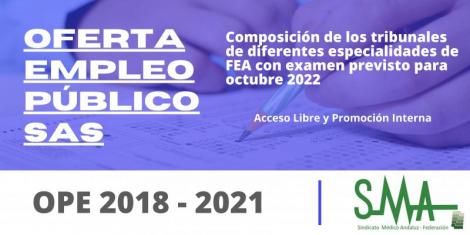 Composición de los Tribunales Calificadores de las pruebas selectivas de diferentes especialidades de FEA previstas para octubre 2022