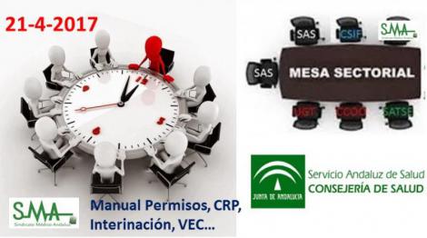 Informe Mesa Sectorial 21 abril 2017: CRP, Manual de Vacaciones...