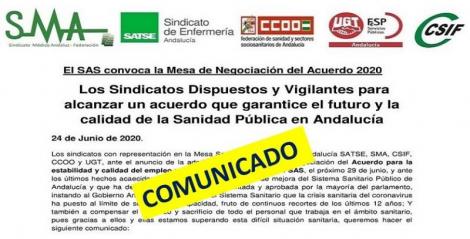 Los sindicatos presentes en Mesa Sectorial, dispuestos y vigilantes para alcanzar un acuerdo que garantice el futuro y calidad de la sanidad pública en Andalucía.