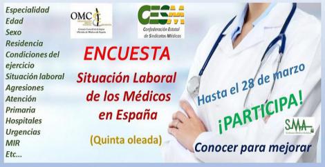 En marcha la 5ª oleada de la Encuesta sobre la Situación de la Profesión Médica en España.