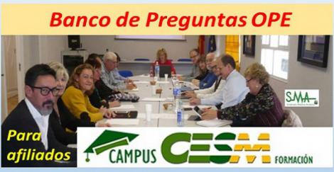  CESM pone a disposición de sus afiliados un banco de exámenes de OPE para su consulta.