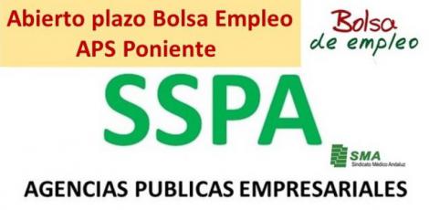 Abierto el plazo para la Bolsa de Empleo de varias especialidades para la APS Poniente.