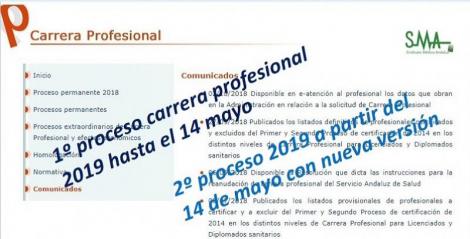 Ampliación del plazo de inscripción a Carrera Profesional y nueva versión de solicitud de inscripción a Carrera Profesional.