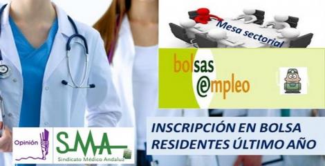 INSCRIPCIÓN DE LOS RESIDENTES EN BOLSA EN SU ÚLTIMO AÑO DE RESIDENCIA.