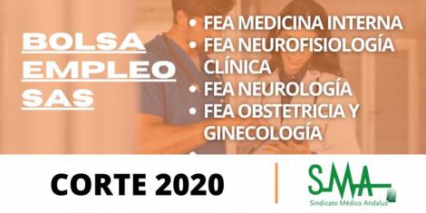 Bolsa. Listas definitivas de candidatos (corte 2020) de varias categorías de Facultativos Especialistas