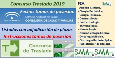 Concurso de Traslados 2019. Publicado en el Boja la resolución definitiva para varias especialidades de FEA y fechas de tomas de posesión. 