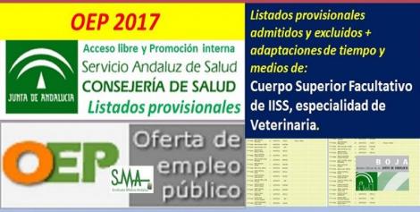 Publicados los listados provisionales de admitidos y excluidos en la OEP 2017 de Cuerpo Superior Facultativo de IISS, de la especialidad de Veterinaria (libre y promoción interna).