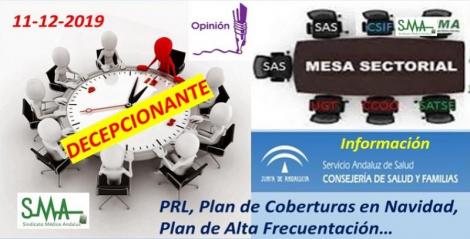 Mesa Sectorial 11-12-2019: Nuestro informe y nuestra opinión de una mesa decepcionante para cerrar el año. 