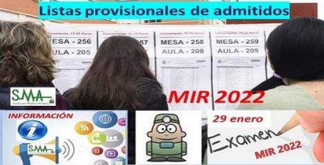 Examen MIR y FIR 2022: publicadas las listas provisionales de admitidos