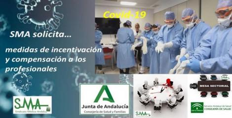 El SMA solicita al SAS medidas de incentivación y compensación a los profesionales que deban atender a los pacientes covid.