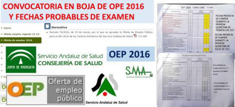 OPE 2016. Convocatorias en BOJA a partir de mañana y fechas probables de exámenes.