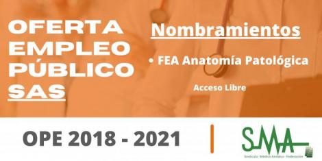 OPE 2018 - 2021: Nombramientos como personal estatutario fijo de FEA de Anatomía Patológica