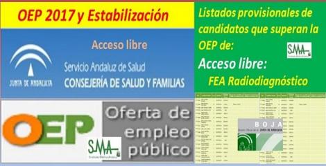 OEP 2017-Estabilización. Listado provisional de personas que superan el concurso-oposición de FEA de Radiodiagnóstico, acceso libre.