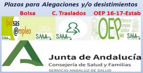 Plazos para alegaciones a listados provisionales de bolsa, concurso de traslados y OEP 16-17 y Estabilización.