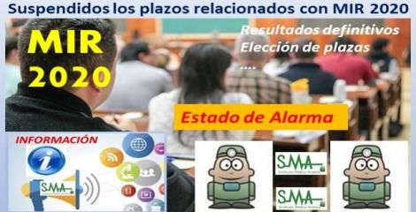 Sanidad paraliza la adjudicación de plazas MIR por el coronavirus.