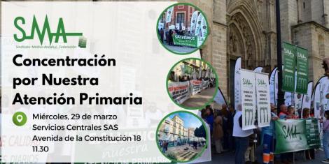 El Sindicato Médico Andaluz se concentra frente al SAS para pedir medidas urgentes