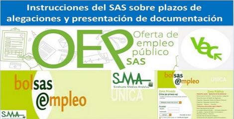  Instrucciones del SAS sobre plazos de alegaciones y presentación de documentación en procesos de Selección - Provisión y en Bolsa, con motivo del COVID-19.