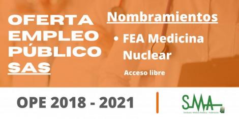OPE 2018 - 2021: Nombradas personal estatutario fijo a las personas aspirantes que han superado el concurso-oposición en la categoría de FEA Medicina Nuclear