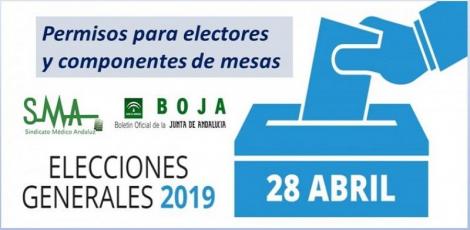 Permisos para los electores y componentes de las mesas electorales del próximo 28-A.